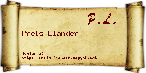 Preis Liander névjegykártya